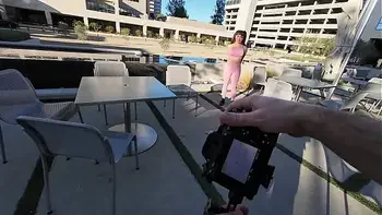 Hot girl with Huge Tits tricked to Fucking Massive cock covered in Cum and Piss by Street Photographer VS World Biggest Cock