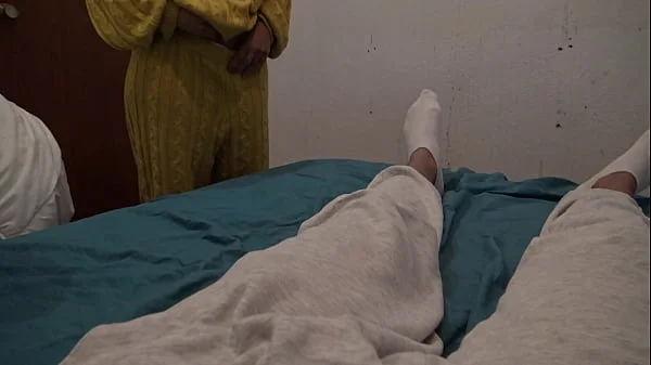 turkish stepmother visits her american stepson in his bedroom to touch his big dick