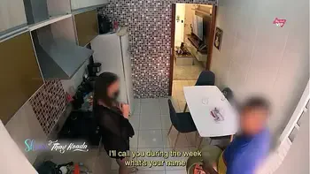 Hot wife Thay Ksada gets out of the shower and greets the delivery man in just a nightgown