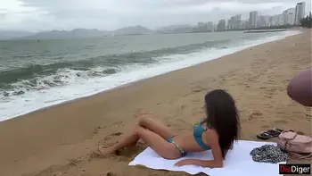 Babe Can I Cum On Your Tits? - Public Cock Flashing On The Beach