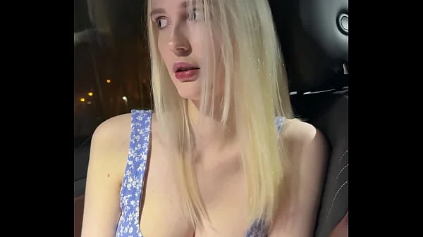 Fucked Busty Sexy Blonde In A Car and Came On Her Face