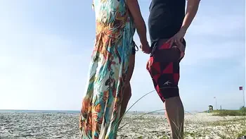 Just Go Away! Milf Gets standing Anal  in front of everyone After Teasing Stranger on the beach