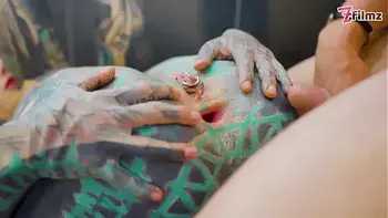 Pornstar Tattoo Artist gets Assfucked from Customer - hard Anal, ATM, facial cumshoot