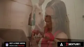 21 SEXTURY - Gorgeous Brunette Eveline Dellai Finds Two Cocks To Fill Both Her Holes