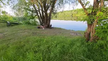 I approached this lonely girl and started jerking off my cock next to her. She sat silently watched and touch my cock when i cum