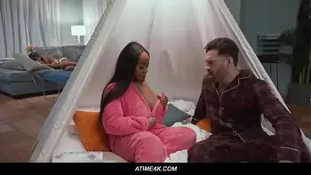 Stepdad catches stepdaughter masturbating, leads to secret tent sex - Lily Starfire