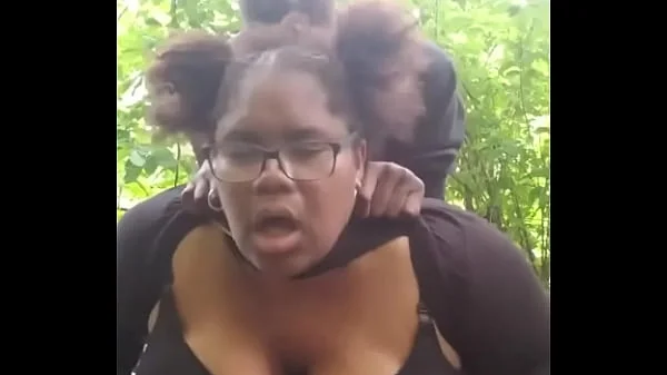 Fucking young thick big booty ebony slut out in public