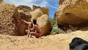 Real Amateur Couple Fucking in Public Beach – Doggy Style & Blowjob