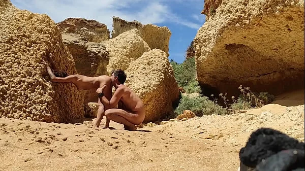Real Amateur Couple Fucking in Public Beach – Doggy Style & Blowjob