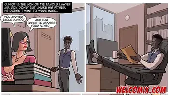 Hot blonde getting a job! Job Interview! Interracial porn comics!