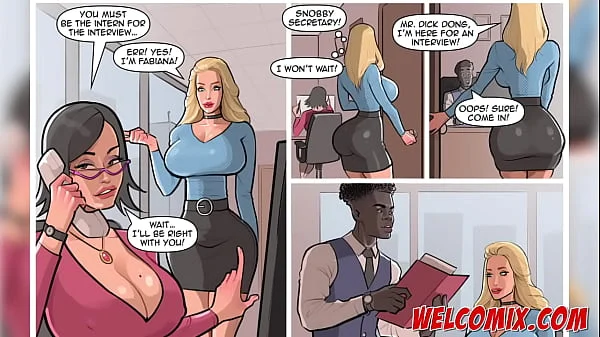 Hot blonde getting a job! Job Interview! Interracial porn comics!
