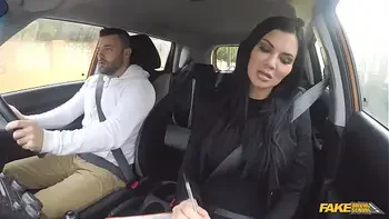 FULL ON Sexual Advances from MILF Examiner distracts Male Student - Fake Driving School