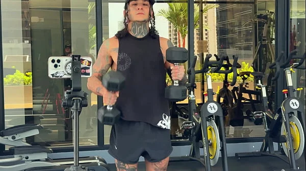 A sweaty, strong guy at the gym asks a neighbor in the building to smell his cock so he can fuck her later.