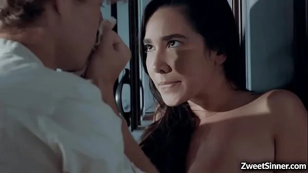 Hot and busty babysitter Karlee Grey knows how play with her employer by riding on his cock while his wife is not around.