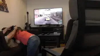 Sucked off Playing XBOX. Britney Swallows Gamer Blowjob & Big Swinging Tits