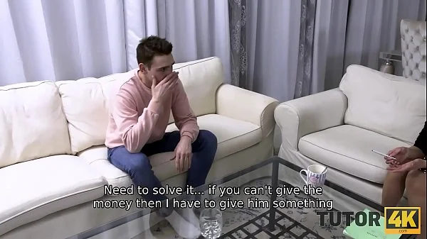 TUTOR4K. Tutor asked man to fuck her and forget about stepsons debt
