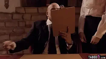 Young secretary in lingerie always pleases her boss