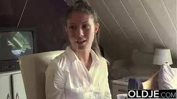 Aliyah young lustful sex with old man fucking her pussy missionary and then she gives the best blowjob