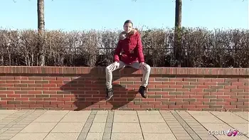 GERMAN SCOUT - Teen Gina bei Strassen Casting AO gefickt