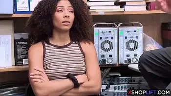 Security got permission to punish stealing ebony teen