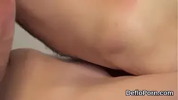 Fervent kitten opens up tight twat and gets deflorated