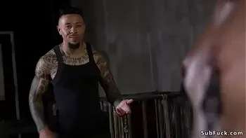 Ebony hottie drooling in b. bondage