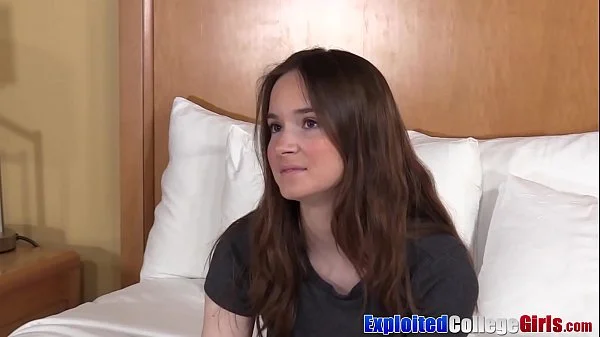 Amateur coed Ellie aka Hazel Moore dicked anal 1st time