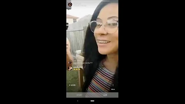 Husband surpirses IG influencer wife while she's live. Cums on her face.