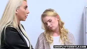 Two blonde hottie shoplifter chick punish fucked