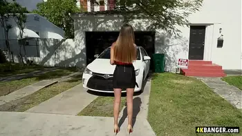 Bubble butt naive babe Alexa Vega gets fucked in a van