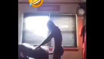 African guy bangs on his girl roughly,After eating pizza
