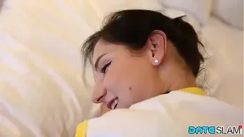 DATESLAM Perfect Natural Tits Russian Gets Double Load