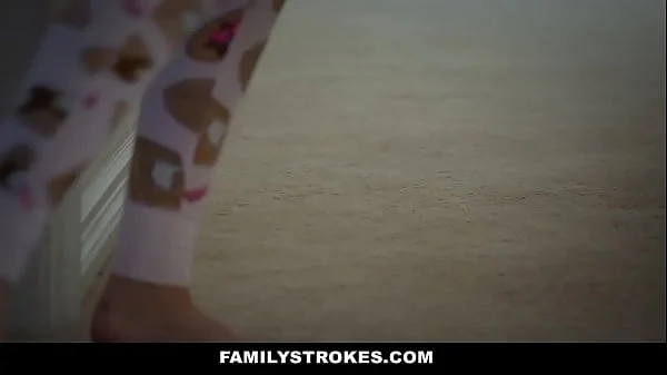 Scared stepdaughter comes to stepdad's and stepmom's bed at night