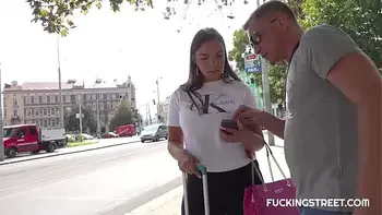 The searching ended in a great fuck for a busty brunette