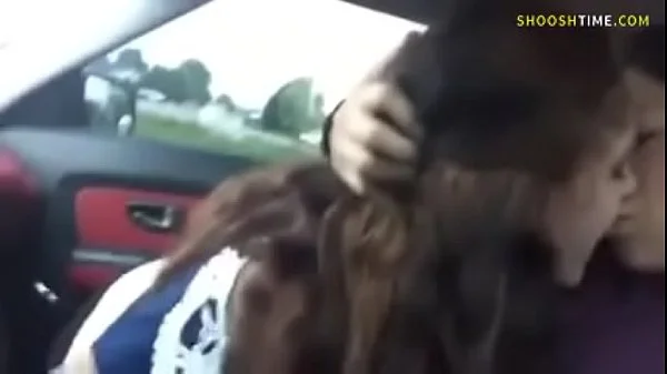 Girl fingers d. friend in car