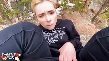Blonde Blowjob Dick and Hard Pussy Fuck in the Forest
