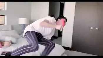 Hot step sister helps stepbrother front