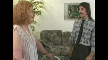 mature granny blonde fucking sex with hubby cock on sofa