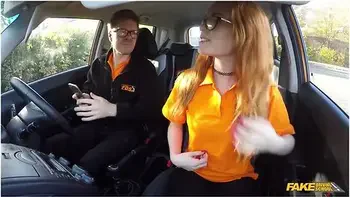 British Ginger Babe Ella Hughes Gets Her Perfect Pussy Fucked During Driving L