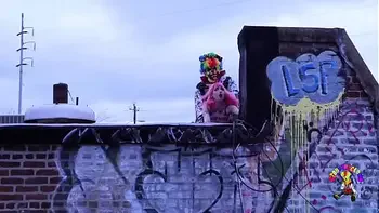 Fucking this gothic chick on the roof