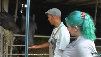 Big boobs girl wanted to ride a horse and finally rode a dick