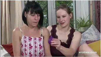 German Girls Try Out Different Toys