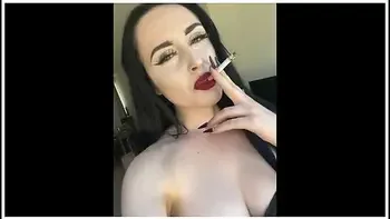 Casually Smoking A Cork Cigarette With Dark Lipstick On With Ellie Louise