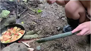 Pinay Outdoor Porn Harvest And Cooking Bamboo Shoots