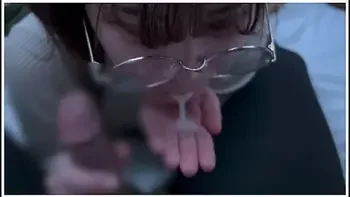 A Girl With Neat Glasses Gets Ejaculated In The Mouth