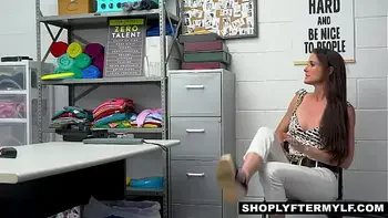 Horny security guard Rusty Nails caught on CCTV fucking with hot MILF thief named Sofia Marie after she shoplifts some items from the store.