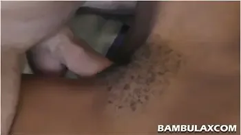 Ebony Hairy Ex-girlfriend Fucked And Creampied By Big White Cock