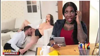 Busty Black Boss Catches Staff Fucking At A Call Center And Adds Cum To Her Coffee