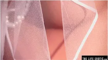 Ebony Bride Wears Her Veil While She Fucks Herself With A Bottle