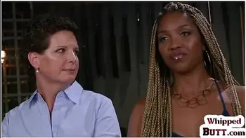 Rimming lez mature in suspension bondage rims black ass